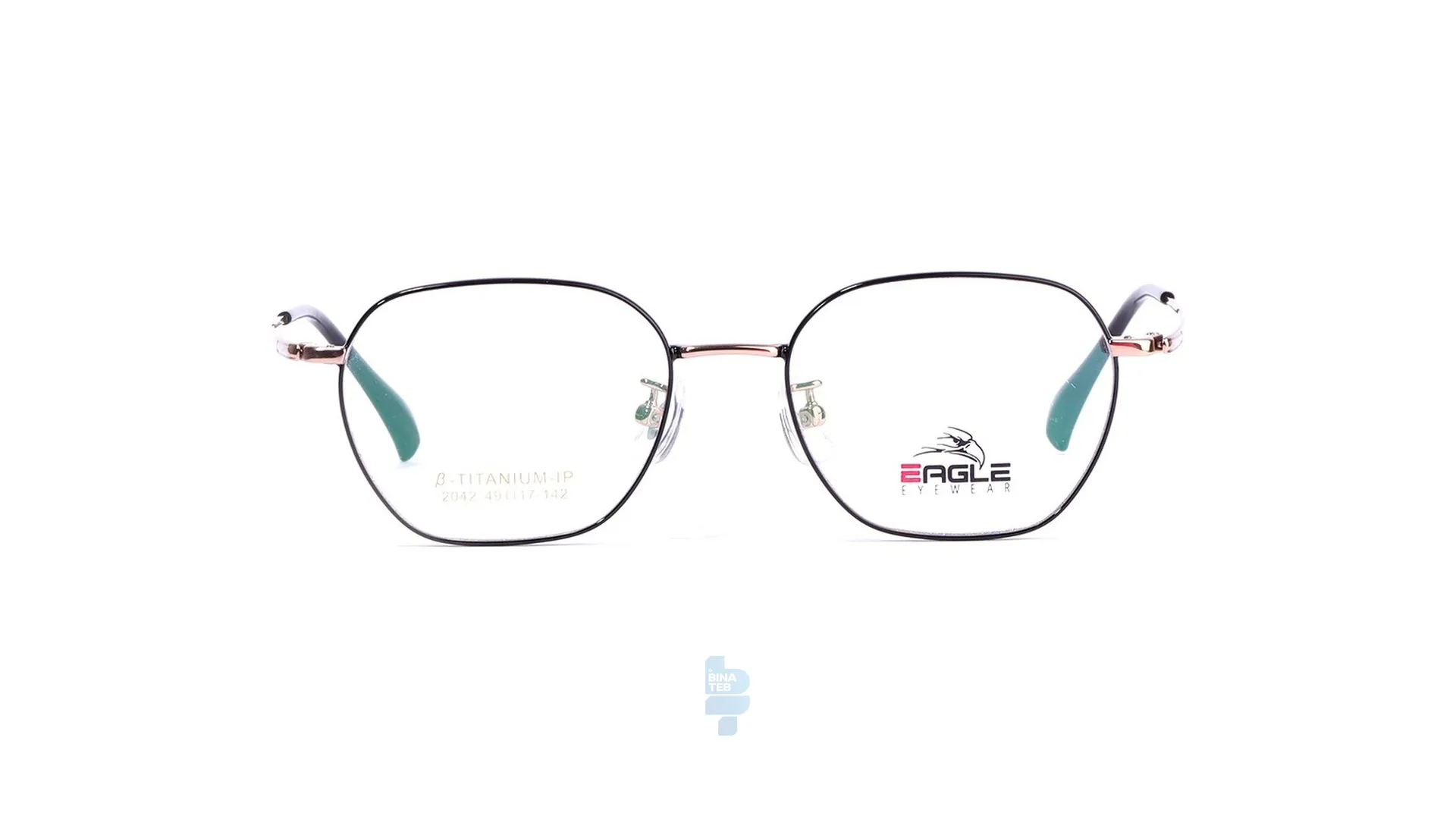 10030-1 فریم عینک طبی Eagle زنانه با شکل چند ضلعی به رنگ مشکی و کد EG-S2042