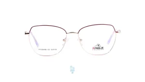 فریم عینک طبی Eagle زنانه با شکل چند ضلعی به رنگ زرشکی و کد EG-RY22645B