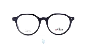 فریم عینک طبی Eagle مردانه با شکل گرد به رنگ مشکی و کد EG-FG1514