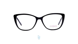 فریم عینک طبی Caromay زنانه با شکل گوشه دار به رنگ مشکی و کد C-12607