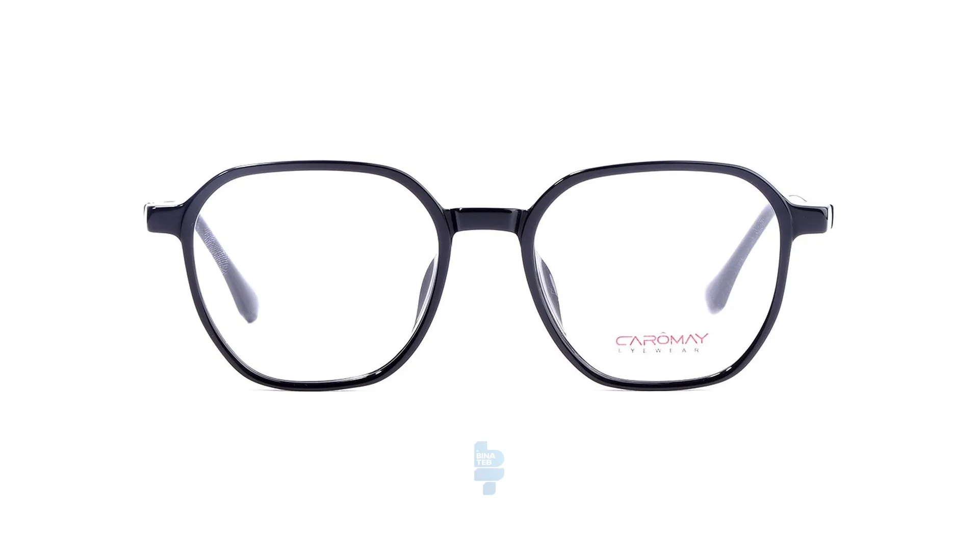 فریم عینک طبی Caromay مردانه با شکل چند ضلعی به رنگ مشکی و کد C-16005
