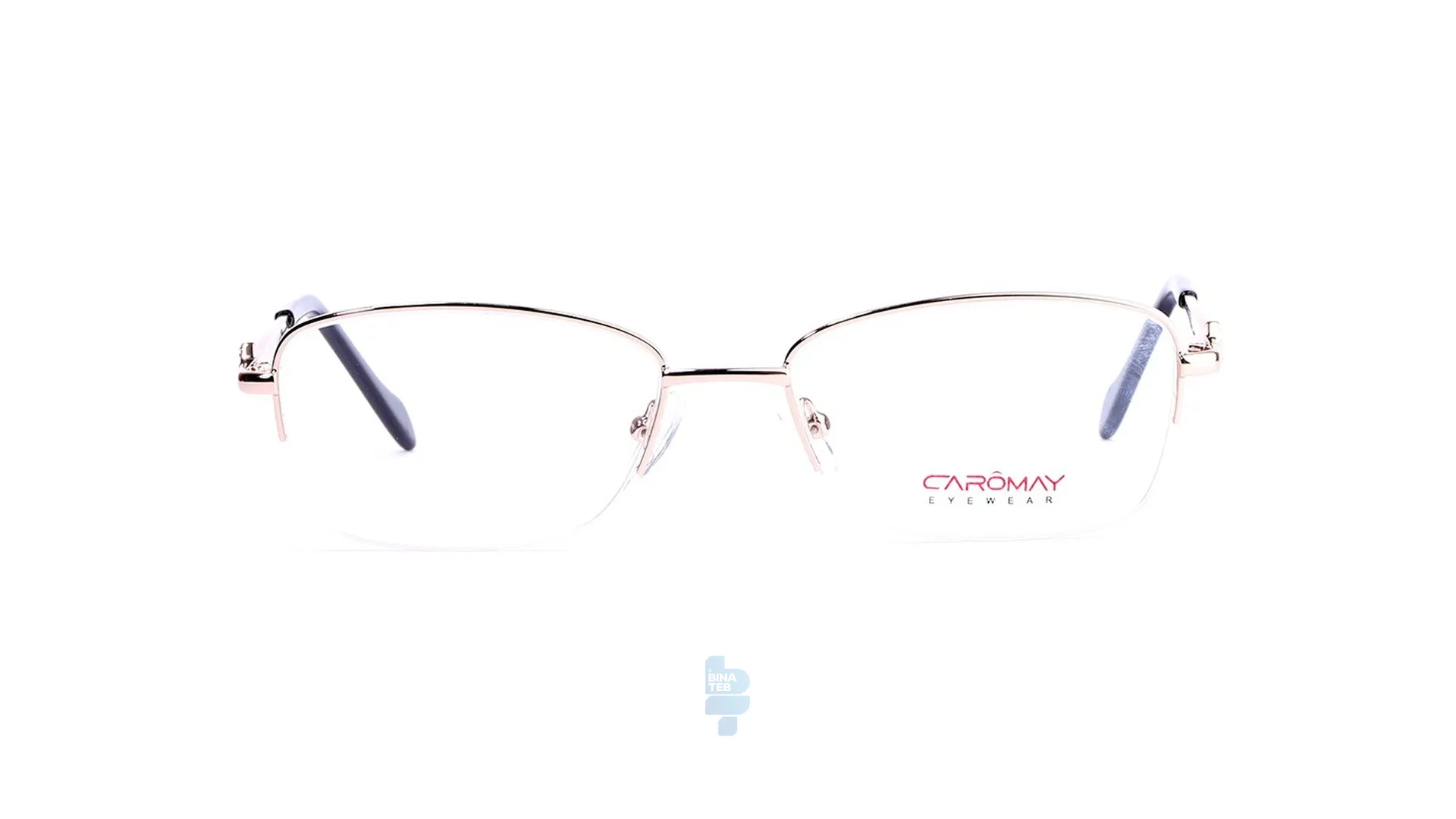 10320-1 فریم عینک طبی Caromay زنانه با شکل مستطیل به رنگ طلایی و کد C-LC125
