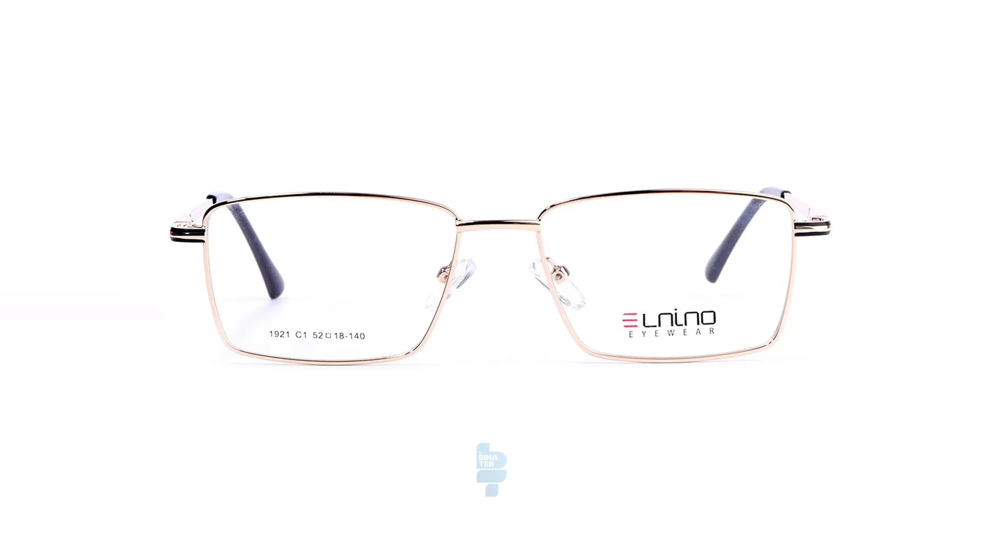 10391-1 فریم عینک طبی Elnino مردانه با شکل مستطیل به رنگ طلایی و کد E-1921
