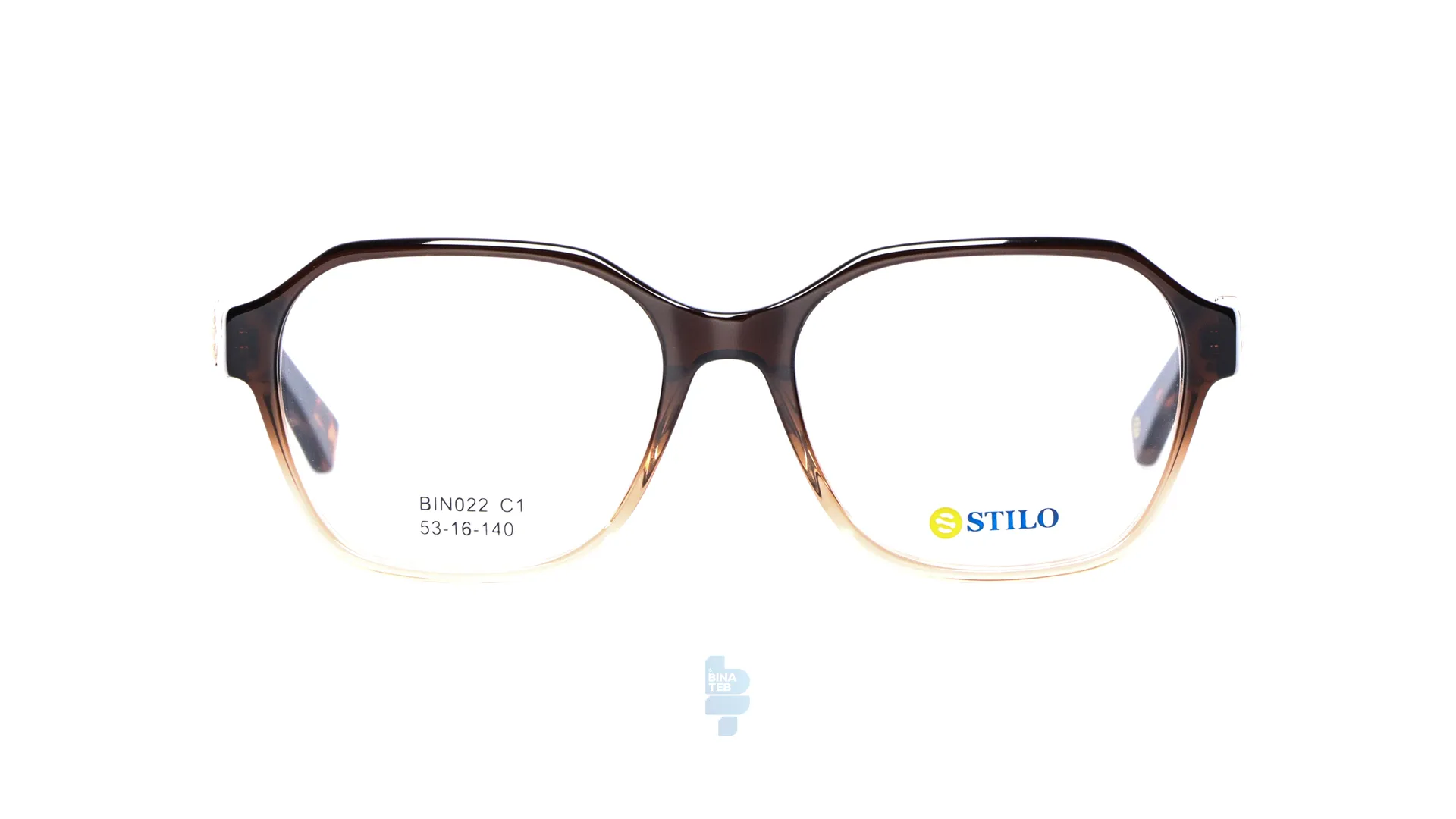 فریم عینک طبی STILO زنانه با شکل چند ضلعی به رنگ قهوه ای و کد ST-022