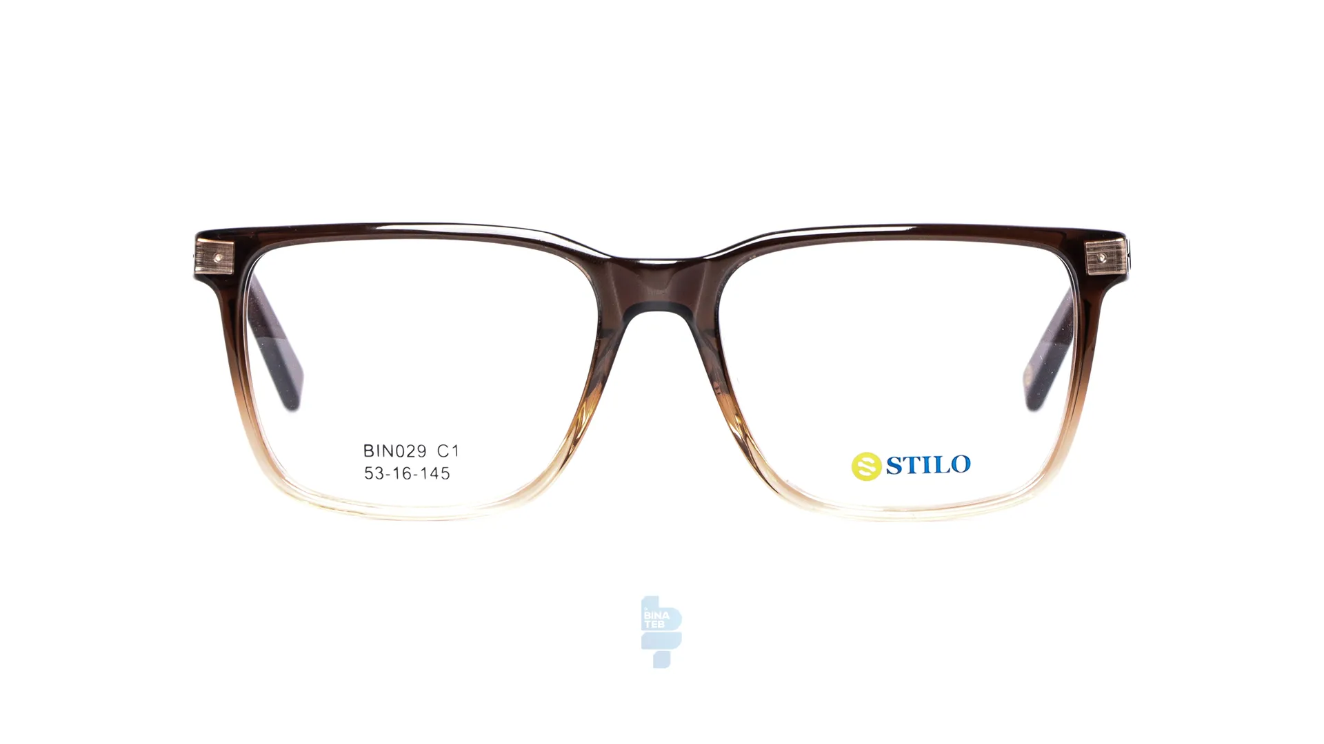 فریم عینک طبی STILO مردانه با شکل مستطیل به رنگ قهوه ای و کد ST-029