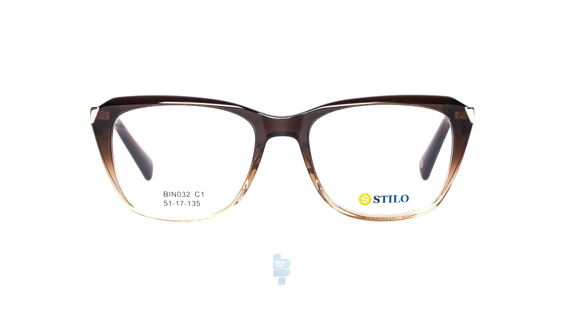 فریم عینک طبی STILO زنانه با شکل مستطیل به رنگ قهوه ای و کد ST-032
