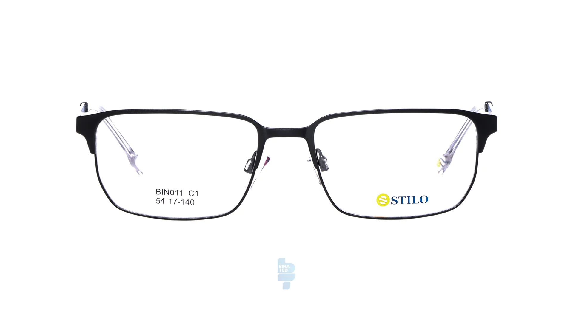 10725-1 فریم عینک طبی STILO مردانه با شکل مستطیل به رنگ مشکی و کد ST-011
