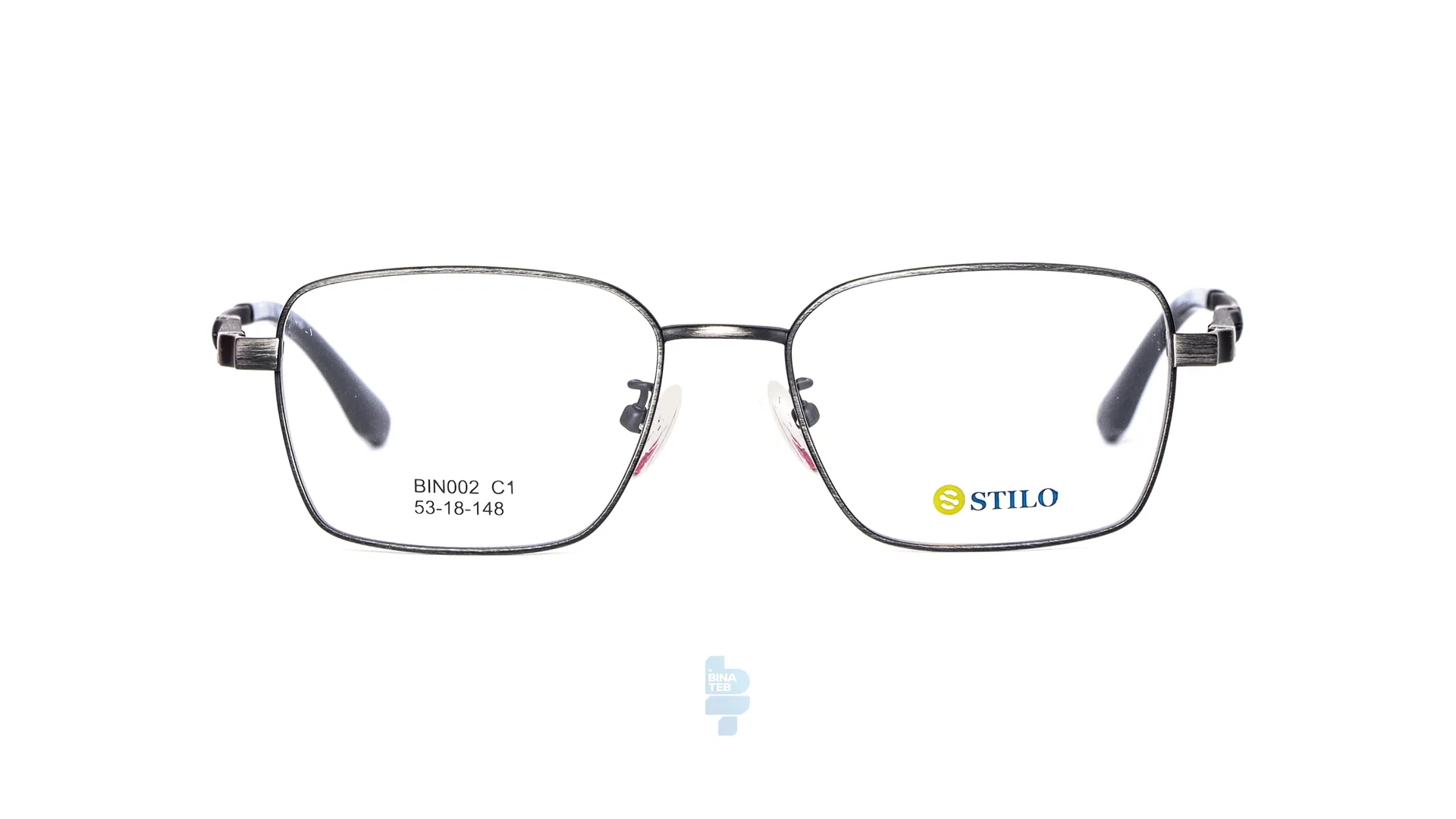 فریم عینک طبی STILO مردانه با شکل مستطیل به رنگ نوک مدادی و کد ST-002