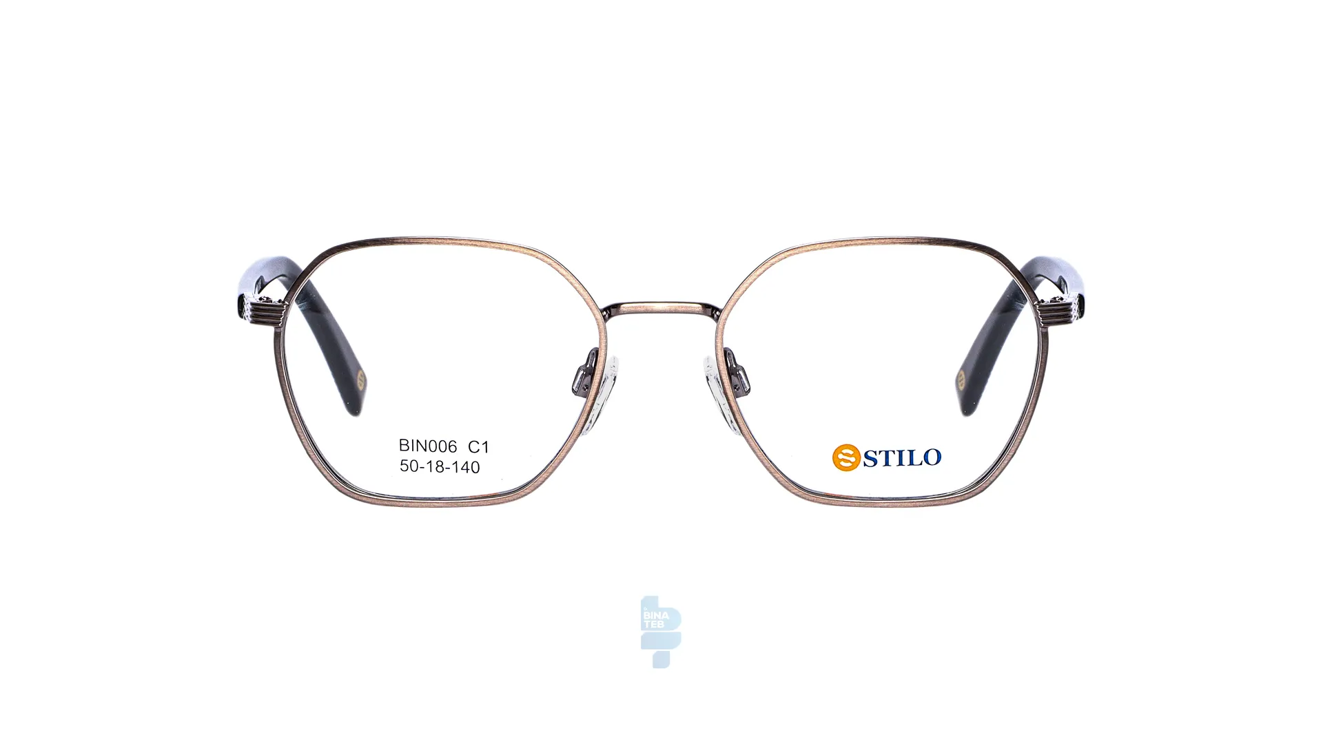 فریم عینک طبی STILO زنانه با شکل چند ضلعی به رنگ نوک مدادی و کد ST-006