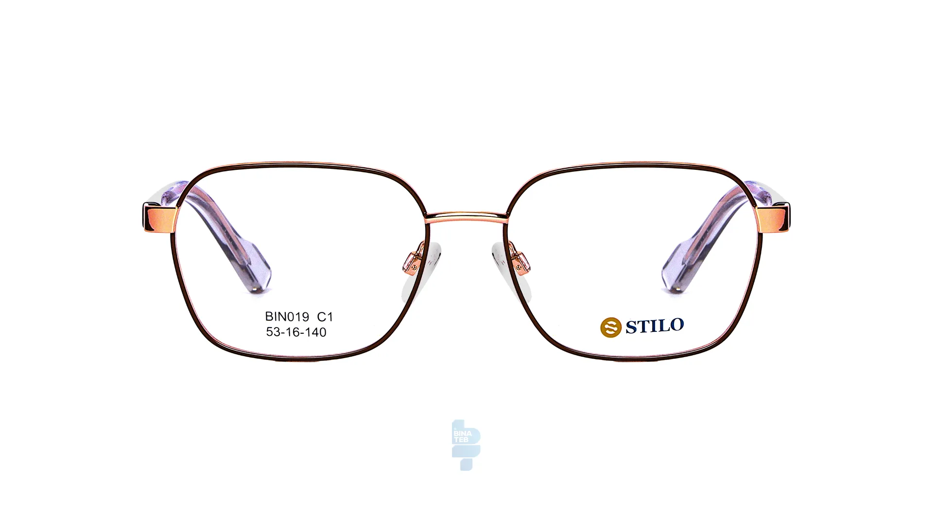 فریم عینک طبی STILO زنانه با شکل مستطیل به رنگ قهوه ای و کد ST-019