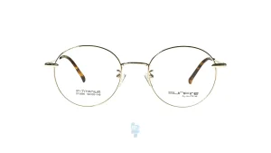 فریم عینک طبی Sun fire مردانه با شکل گرد به رنگ طلایی و کد SF-9395