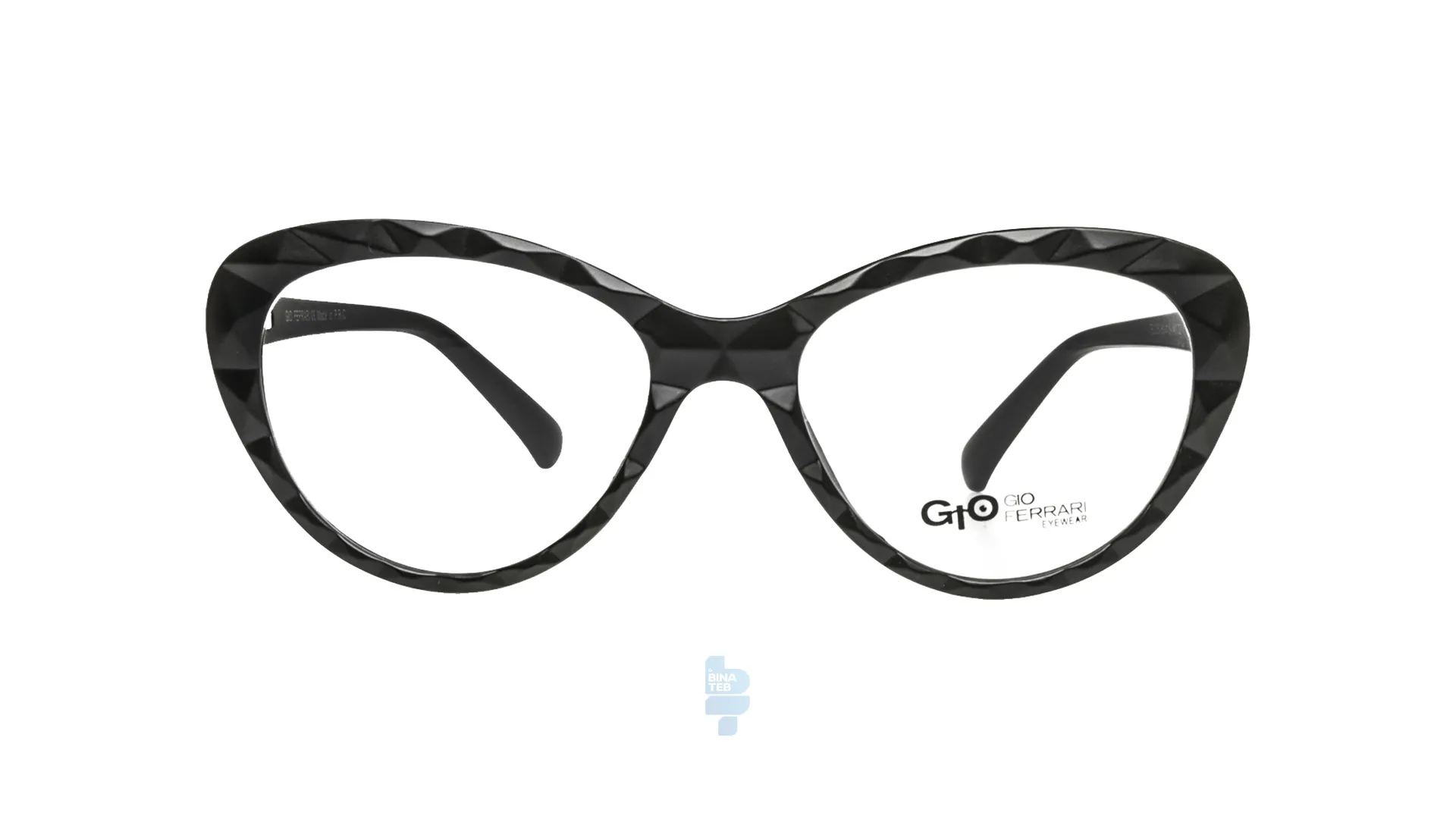 10962-1 فریم عینک طبی Gioferrari زنانه با شکل گوشه دار به رنگ مشکی و کد G-K2350T