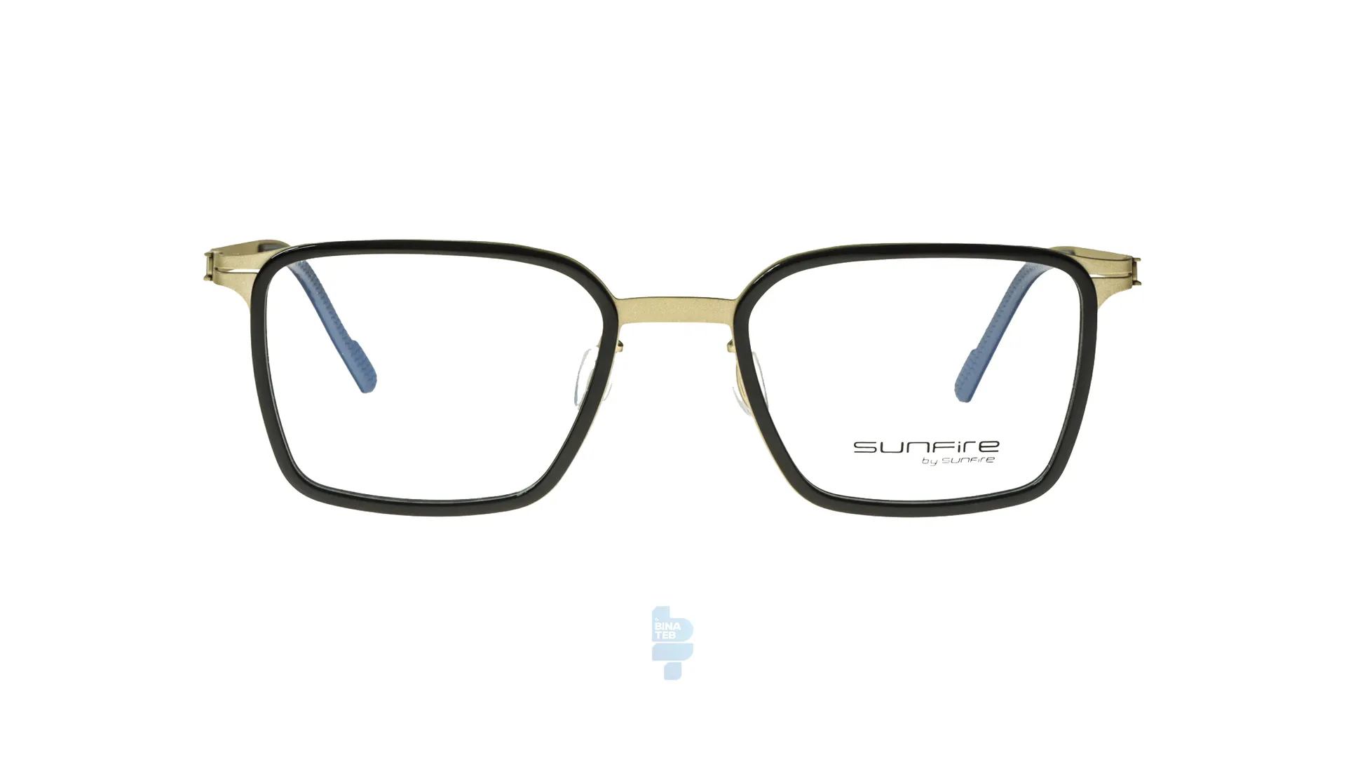 فریم عینک طبی Sun fire مردانه با شکل مستطیل به رنگ مشکی و کد SF-ARLT9602