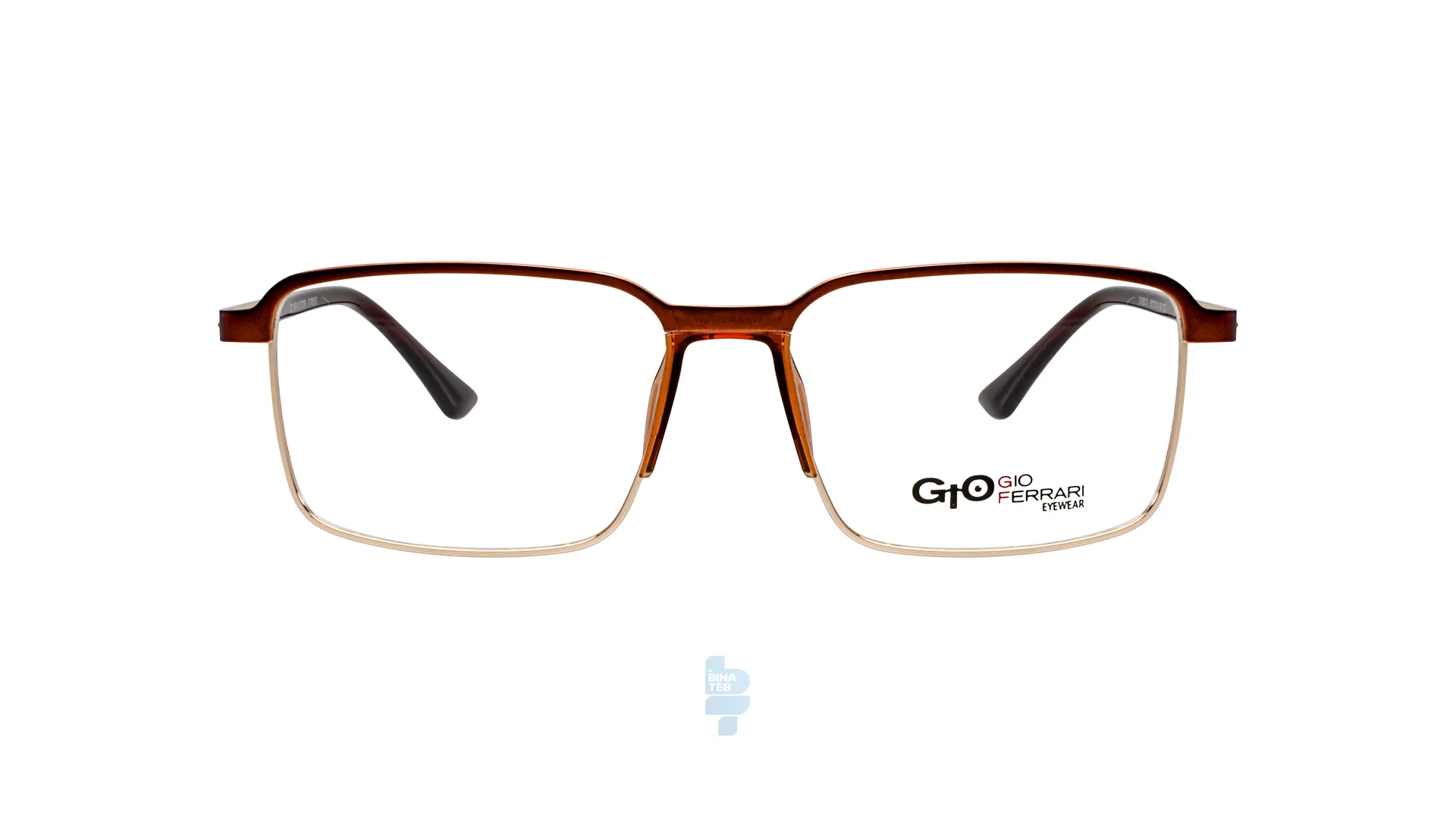 11380-1 فریم عینک طبی Gioferrari مردانه با شکل مستطیل به رنگ قهوه ای و کد G-CH5013