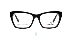 فریم عینک طبی Eagle زنانه با شکل گوشه دار به رنگ مشکی و کد EG-MG6731A