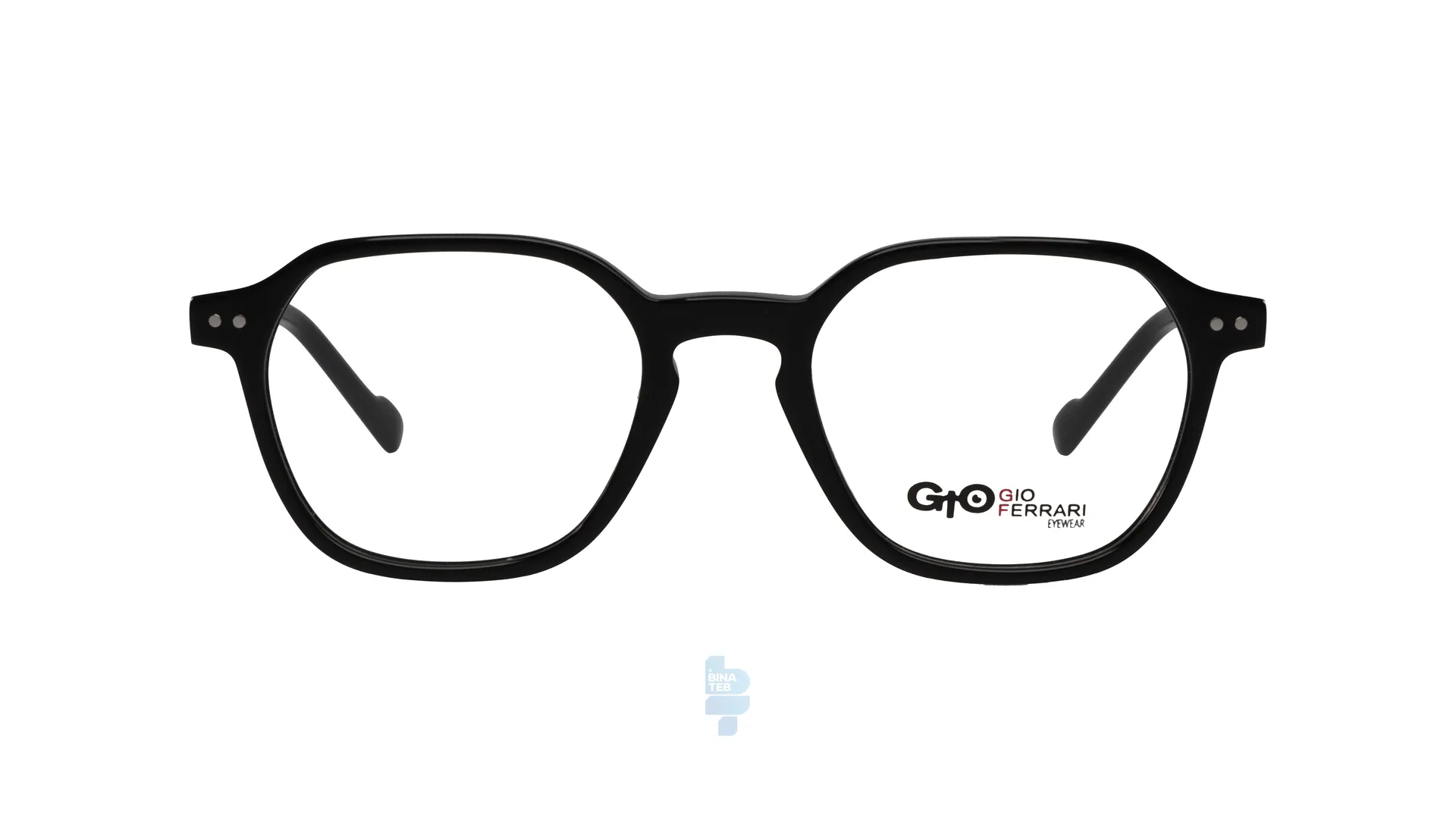 11477-1 فریم عینک طبی Gioferrari مردانه با شکل چند ضلعی به رنگ مشکی و کد G-OLD2973A
