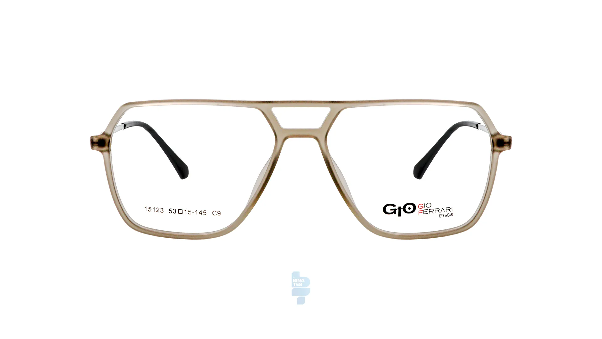 11652-1 فریم عینک طبی Gioferrari مردانه با شکل تخم مرغی به رنگ نوک مدادی و کد G-15123