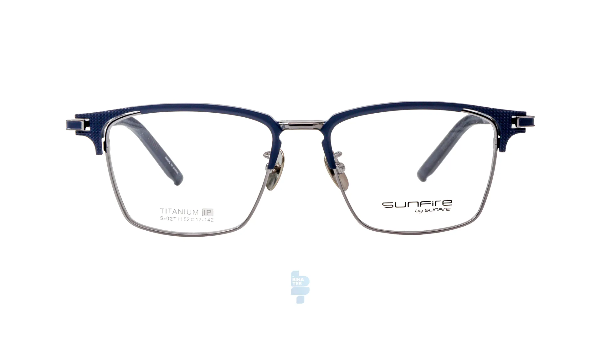 فریم عینک طبی Sun fire مردانه با شکل مستطیل به رنگ آبی و کد SF-02TH