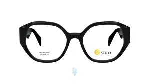 فریم عینک طبی STILO زنانه با شکل چند ضلعی به رنگ مشکی و کد ST-YHXS8139