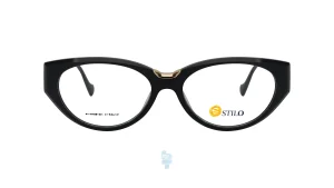 فریم عینک طبی STILO زنانه با شکل گوشه دار به رنگ مشکی و کد ST-YHX8162