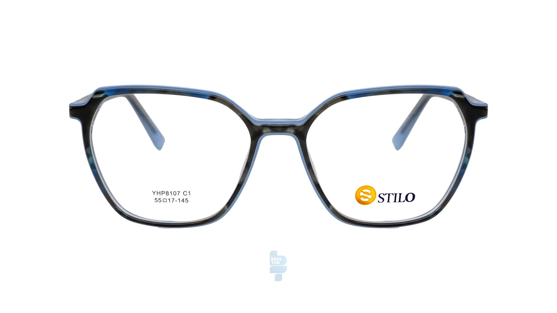 11913-1 فریم عینک طبی STILO زنانه با شکل گوشه دار به رنگ آبی و کد ST-YHP8107