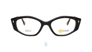 فریم عینک طبی STILO زنانه با شکل گوشه دار به رنگ مشکی و کد ST-YHX8210