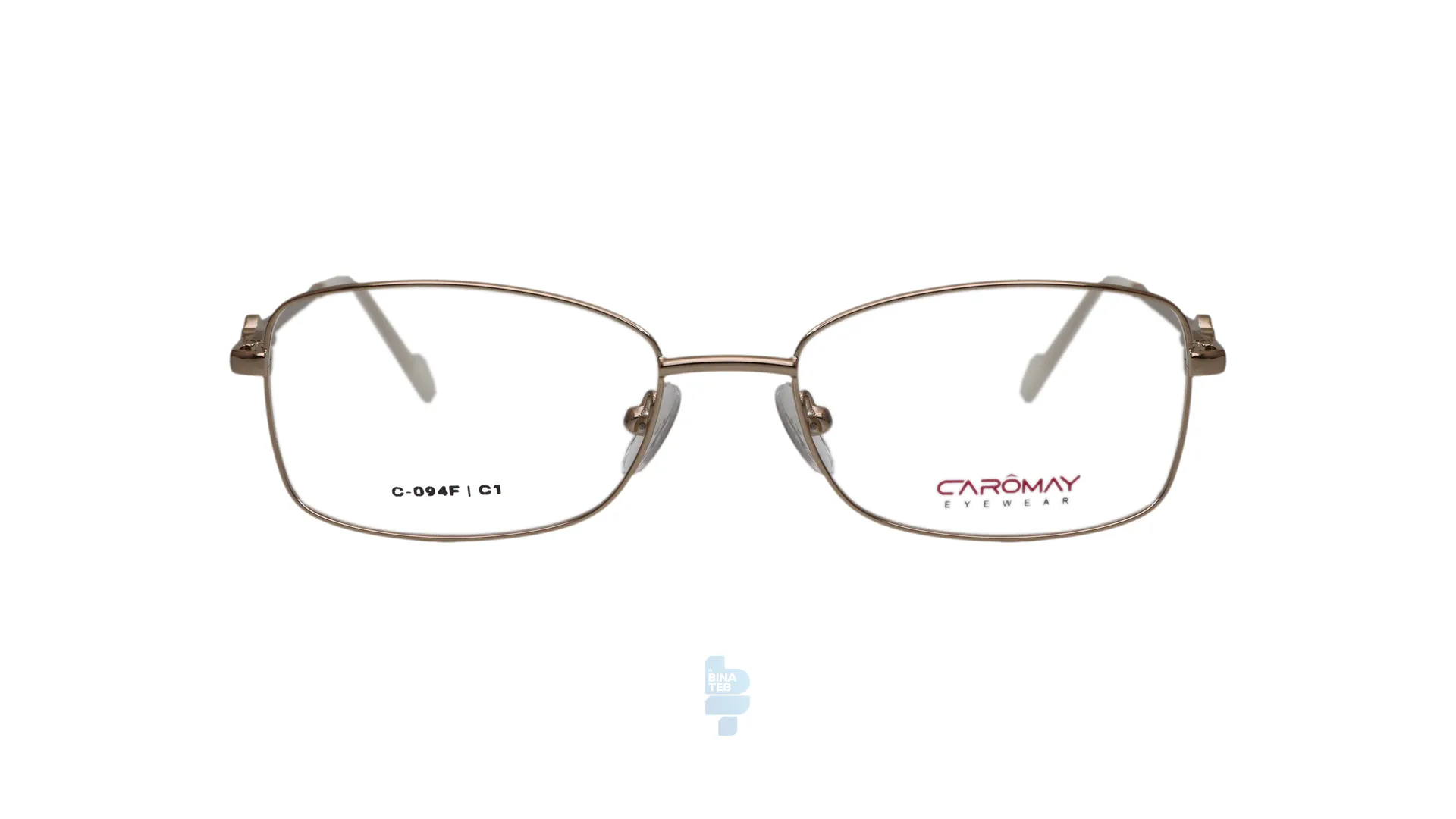 فریم عینک طبی Caromay زنانه با شکل مستطیل به رنگ طلایی و کد C-094F