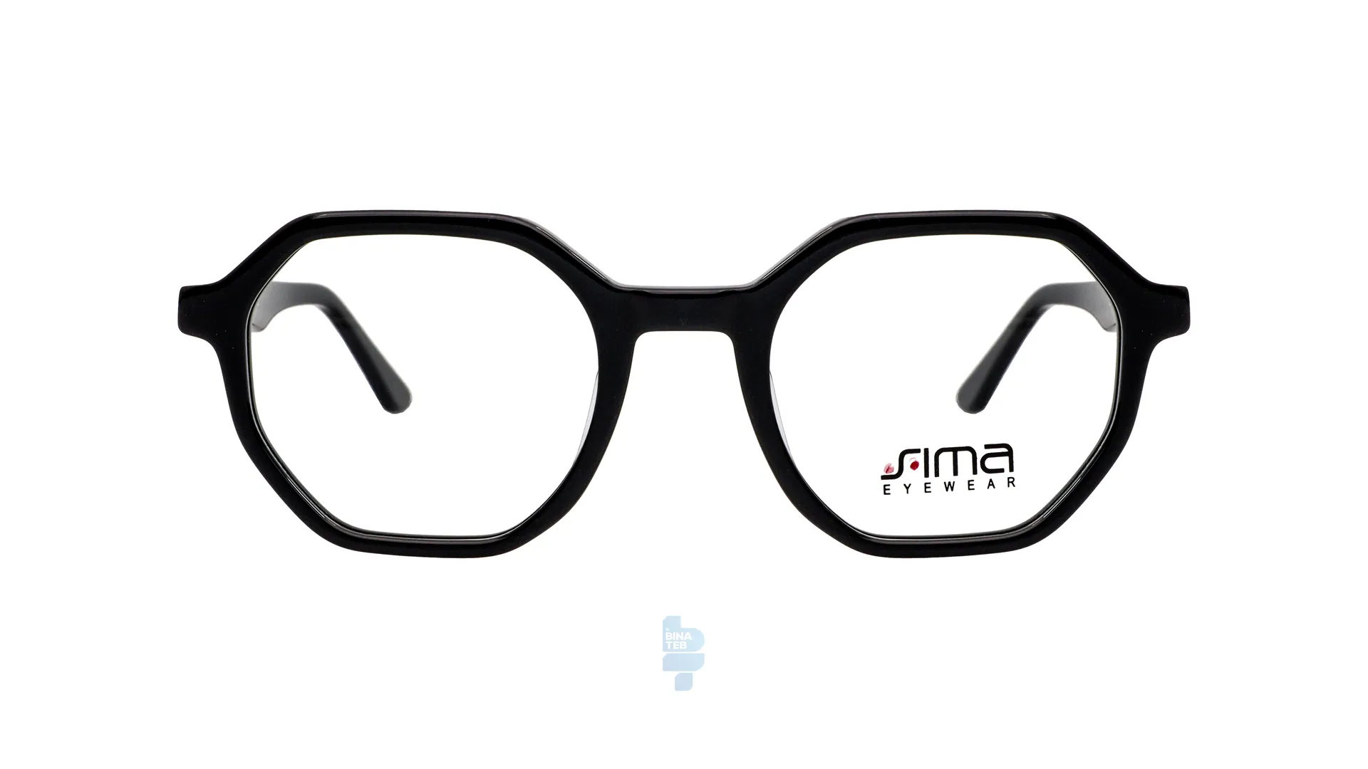 فریم عینک طبی Simaa مردانه با شکل چند ضلعی به رنگ مشکی و کد S-28251