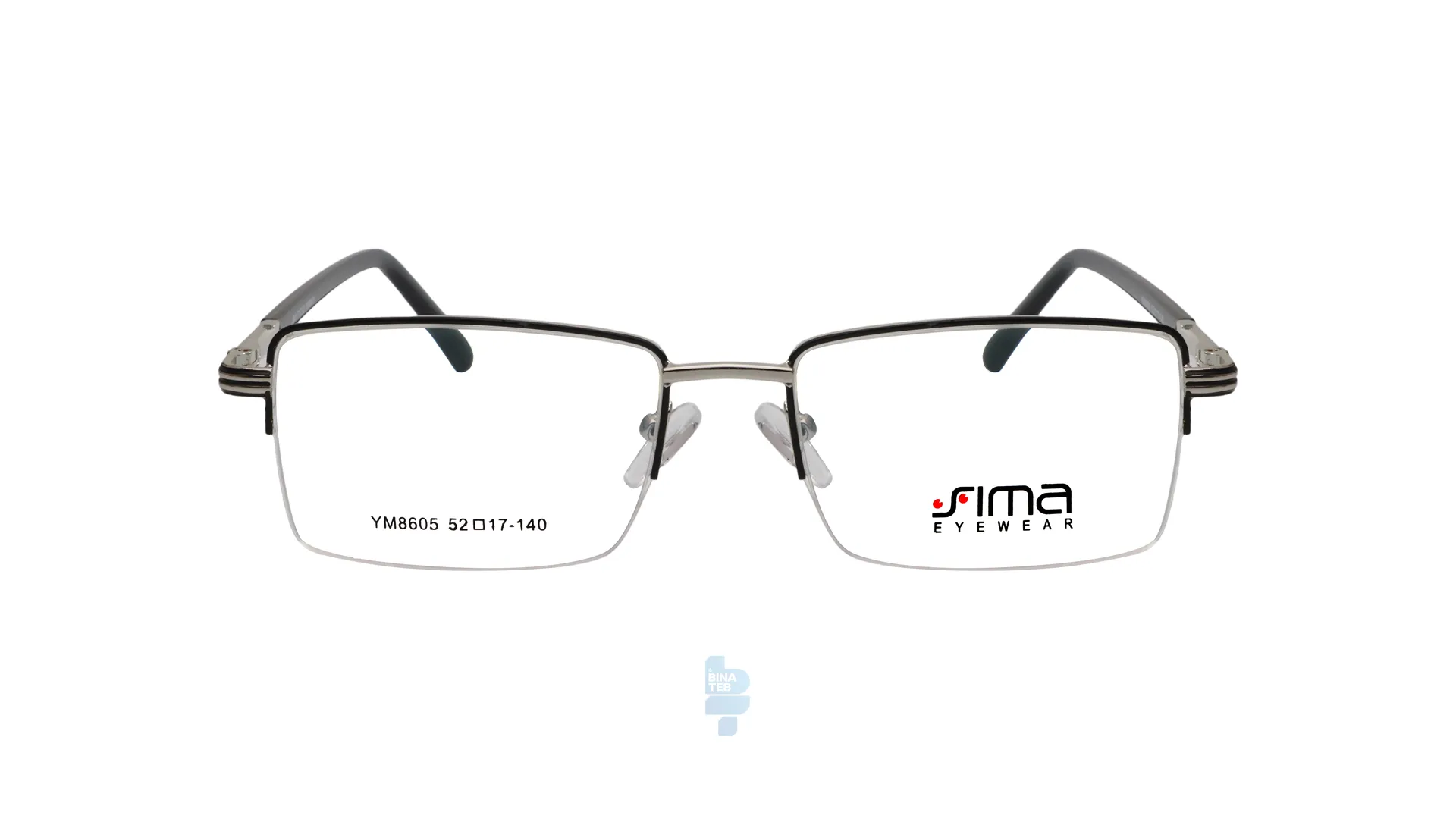 فریم عینک طبی Simaa مردانه با شکل مستطیل به رنگ نقره ای و کد S-8605
