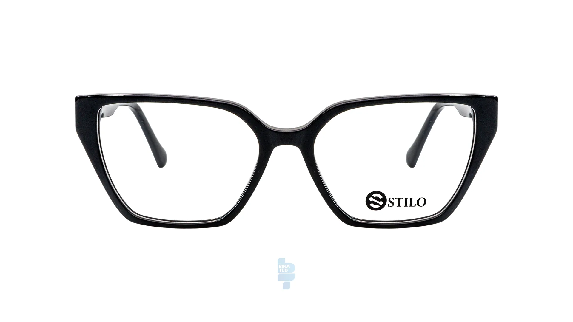 فریم عینک طبی STILO زنانه با شکل گوشه دار به رنگ مشکی و کد ST-6837