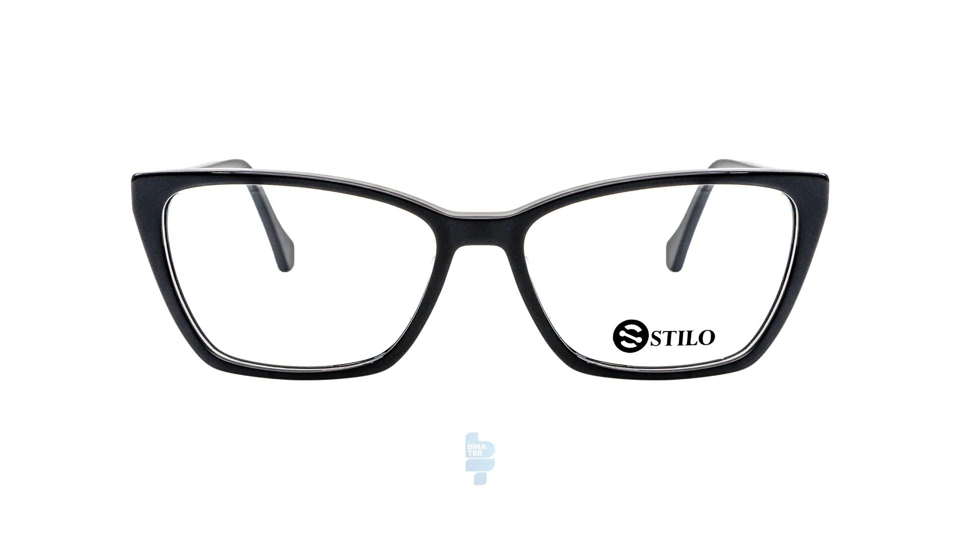 فریم عینک طبی STILO زنانه با شکل گوشه دار به رنگ مشکی و کد ST-8401