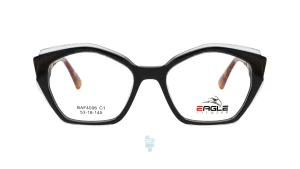 فریم عینک طبی Eagle زنانه با شکل چند ضلعی به رنگ مشکی و کد EG-BAF4006