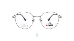 فریم عینک طبی Eagle مردانه با شکل چند ضلعی به رنگ نقره ای و کد EG-6666