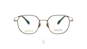 فریم عینک طبی Sun fire مردانه با شکل چند ضلعی به رنگ طلایی و کد SF-58016