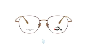 فریم عینک طبی Eagle زنانه با شکل گرد به رنگ طلایی و کد EG-8770