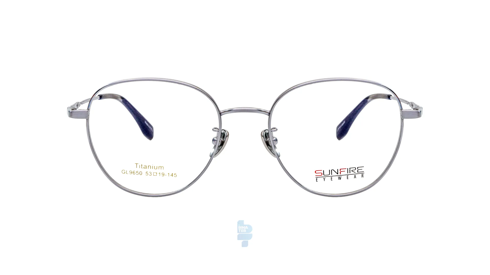 فریم عینک طبی Sun fire مردانه با شکل گرد به رنگ نقره ای و کد SF-9650