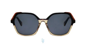 فریم عینک آفتابی Caromay زنانه با شکل چند ضلعی به رنگ کرم و کد C-12961WS