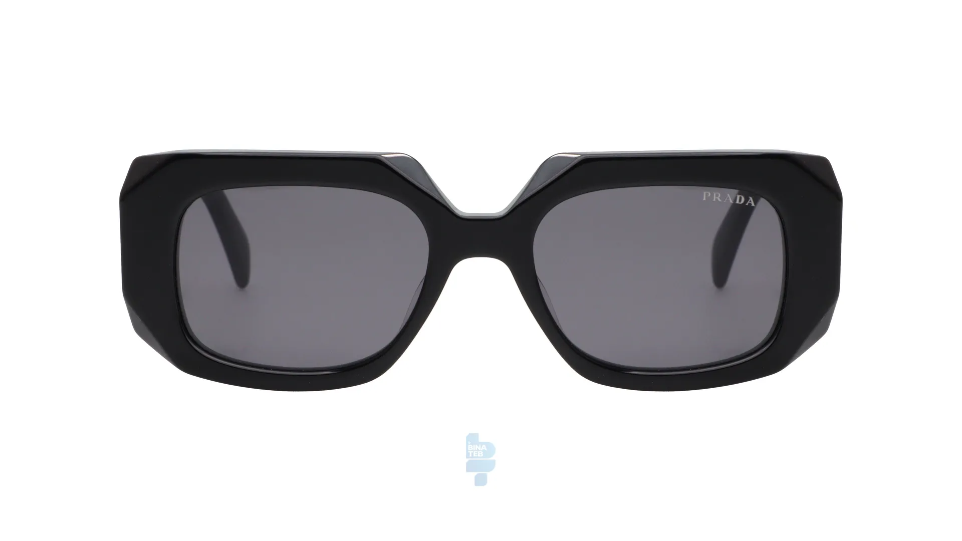فریم عینک آفتابی PRADA زنانه با شکل مستطیل به رنگ مشکی و کد PR-1790