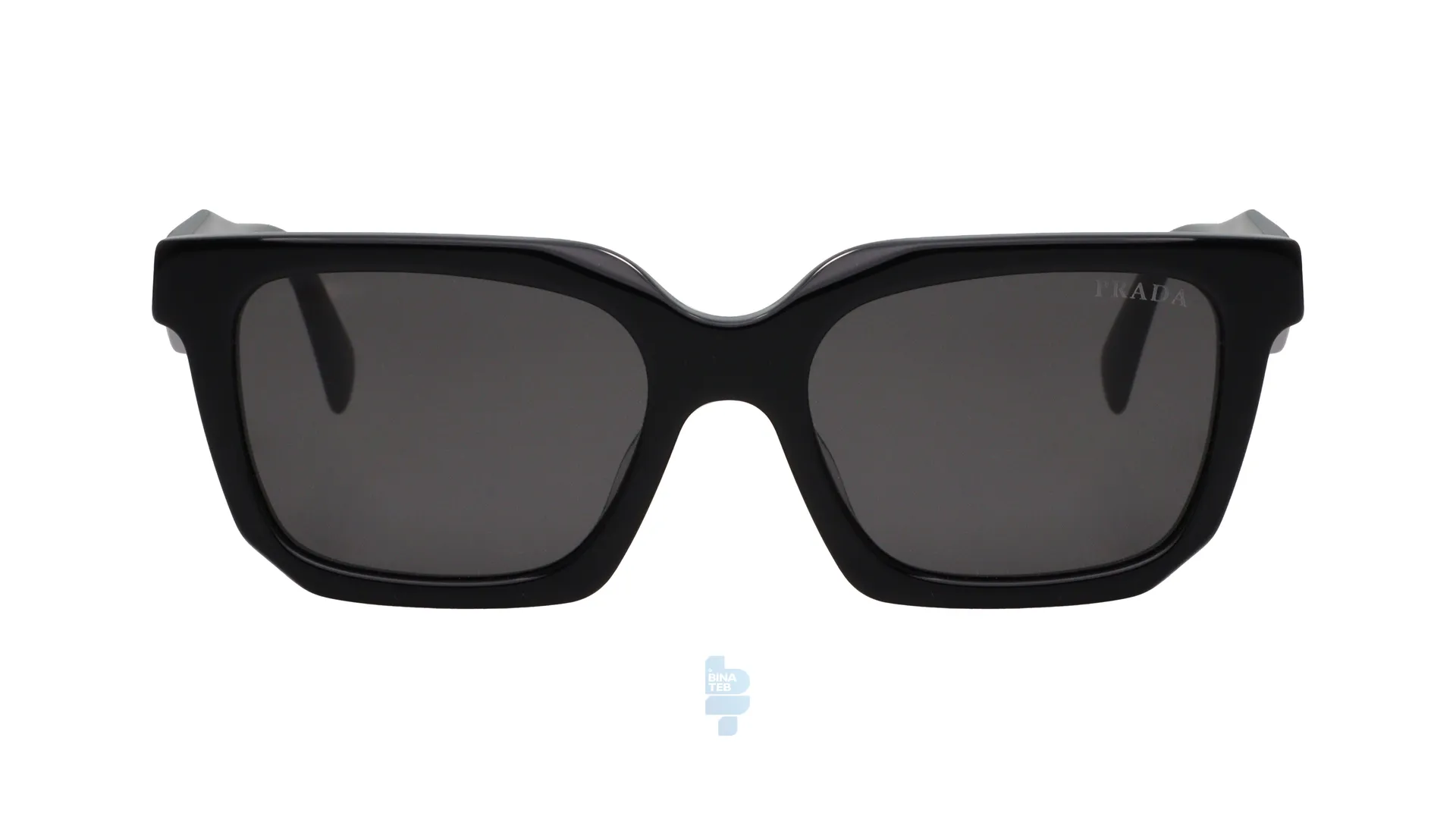 فریم عینک آفتابی PRADA زنانه با شکل مستطیل به رنگ مشکی و کد PR-1754LS