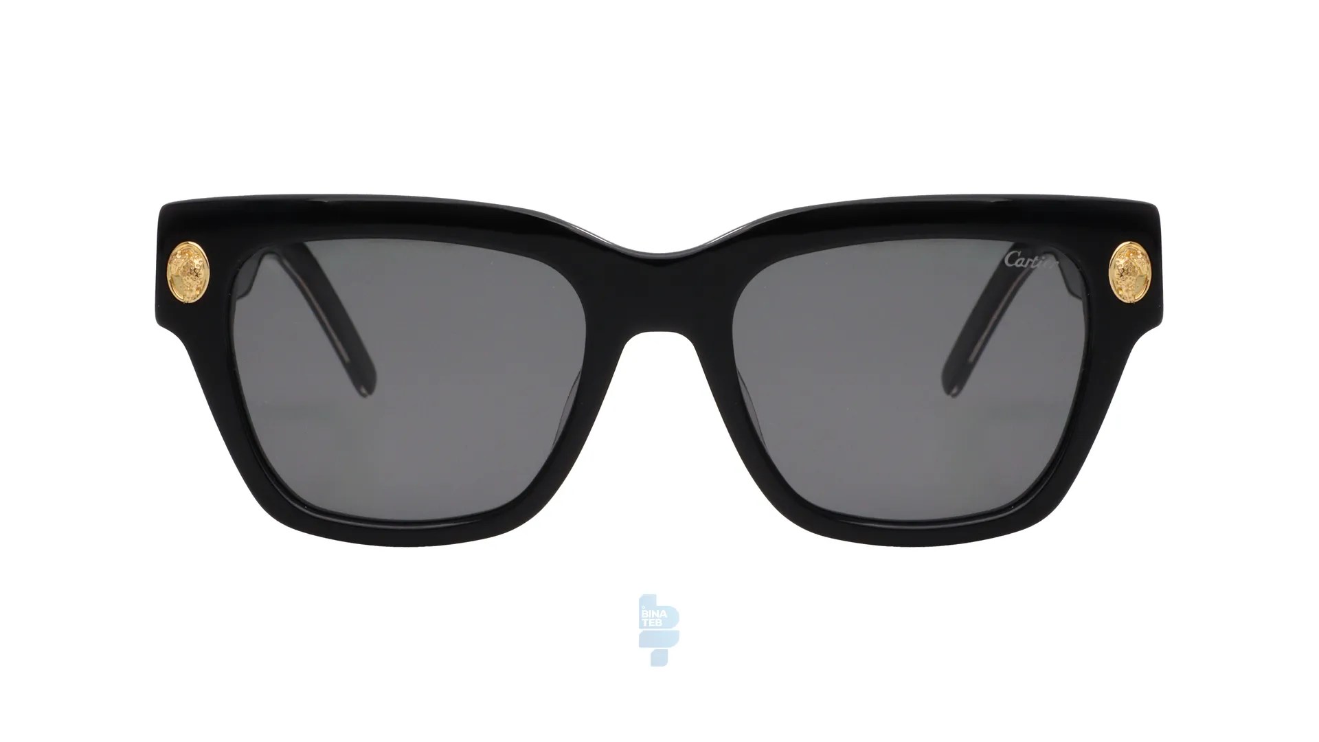 فریم عینک آفتابی Cartier زنانه با شکل مستطیل به رنگ مشکی و کد CR-5910