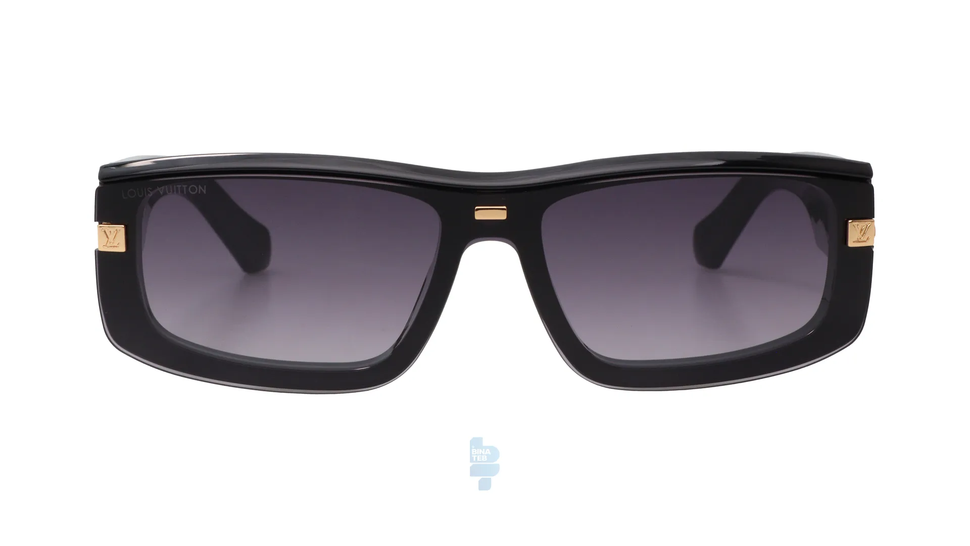 فریم عینک آفتابی LOUIS VUITTON مردانه با شکل مستطیل به رنگ مشکی و کد LV-2057E