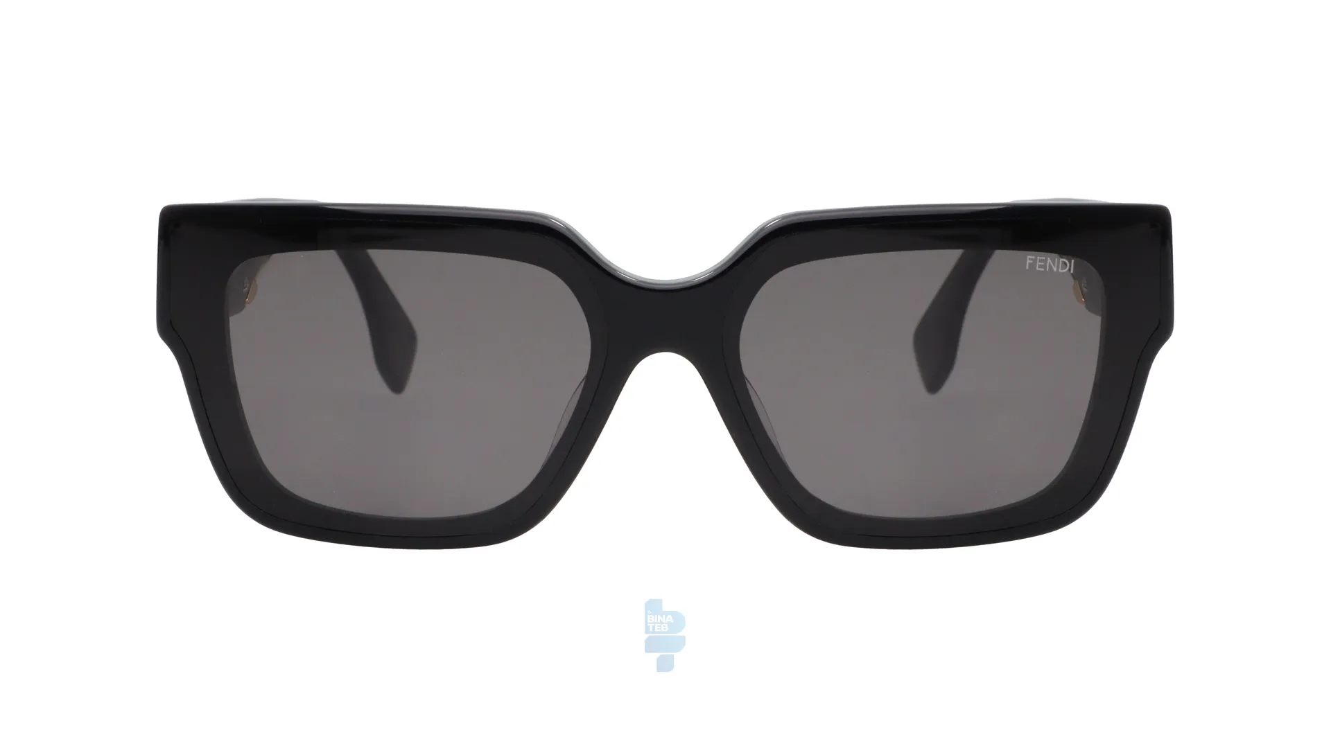 فریم عینک آفتابی FENDI زنانه با شکل مستطیل به رنگ مشکی و کد FD-4098