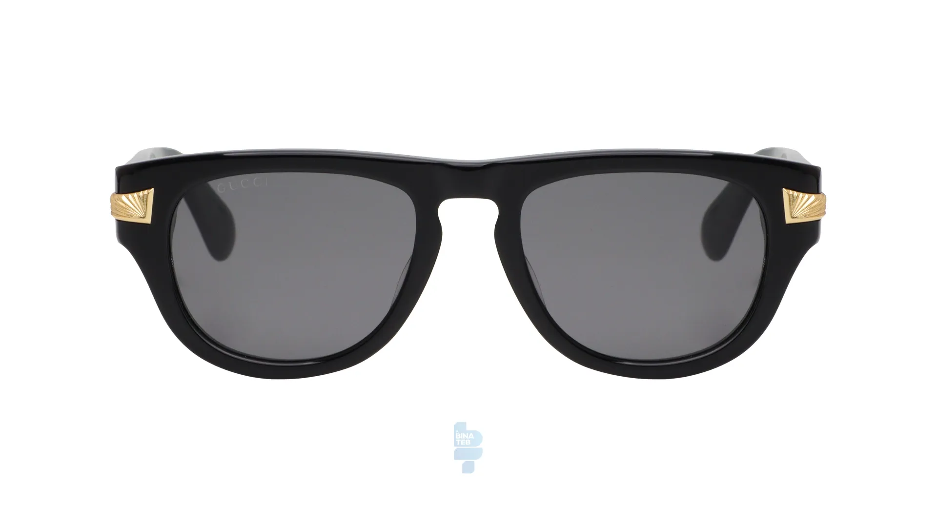 فریم عینک آفتابی GUCCI زنانه با شکل مستطیل به رنگ مشکی و کد GCC-1518