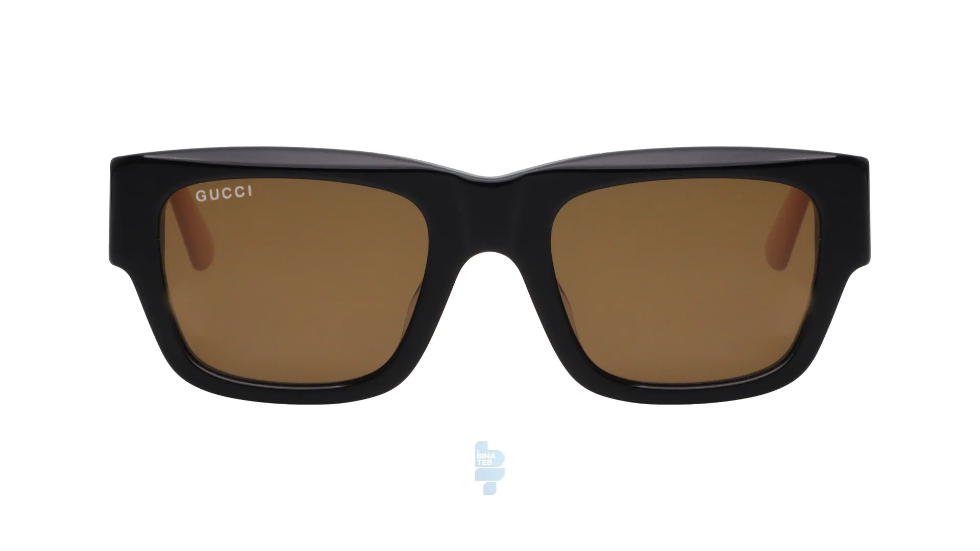 فریم عینک آفتابی GUCCI مردانه با شکل مستطیل به رنگ قهوه ای و کد GCC-1668