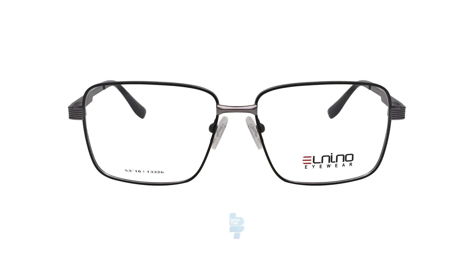 13326-1 فریم عینک طبی Elnino مردانه با شکل مستطیل به رنگ مشکی و کد E-CK25091