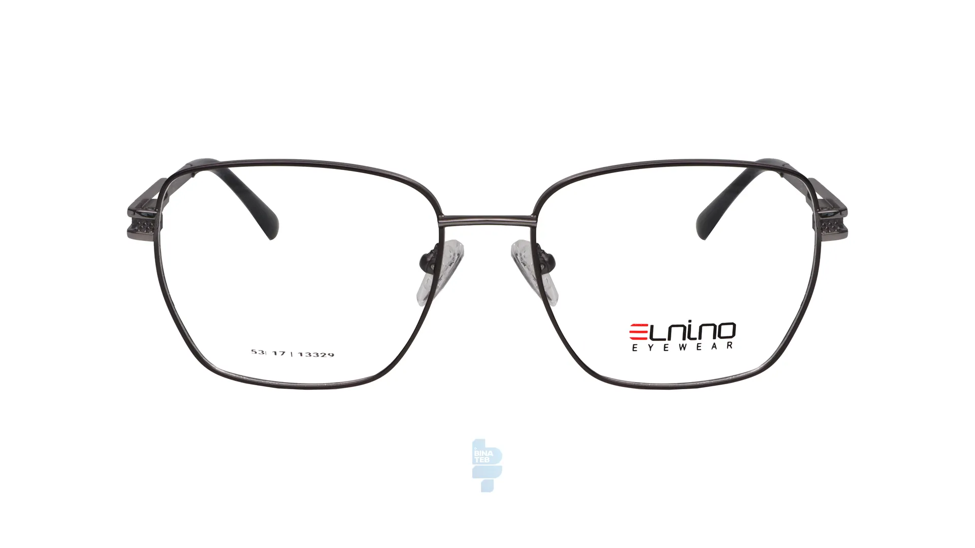 فریم عینک طبی Elnino مردانه با شکل مستطیل به رنگ نوک مدادی و کد E-CK25083