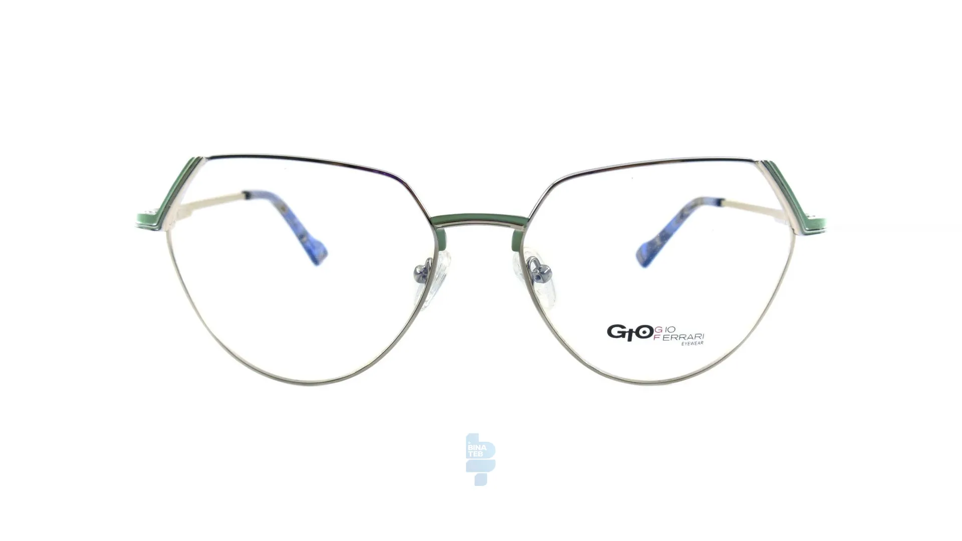 2859-1 فریم عینک طبی Gioferrari زنانه با شکل چند ضلعی به رنگ نقره ای و کد G-XC62133