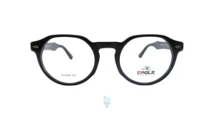 فریم عینک طبی Eagle مردانه, زنانه با شکل گرد به رنگ مشکی و کد EG-XH0005