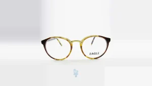 فریم عینک طبی Eagle زنانه با شکل گرد به رنگ قهوه ای و کد EG-1088G27