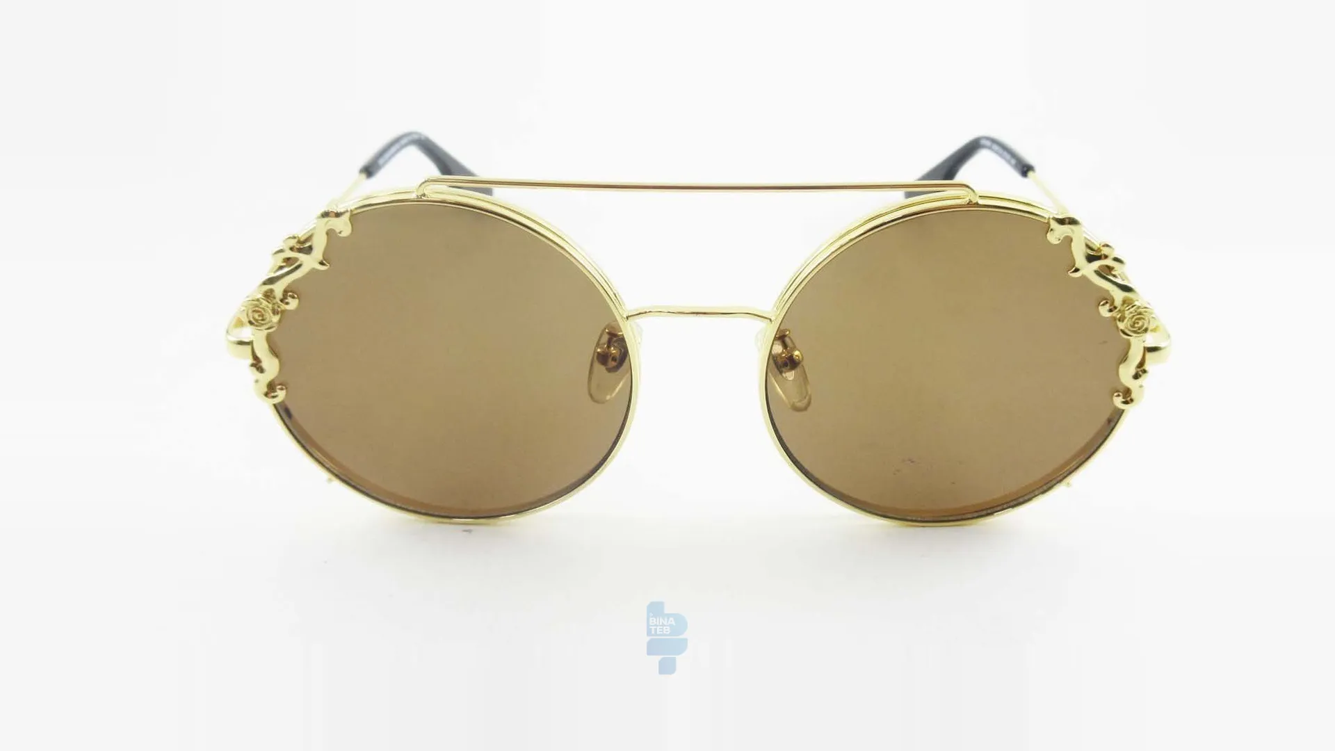 فریم عینک آفتابی D&G زنانه با شکل گرد به رنگ طلایی و کد DG-4868